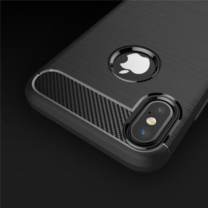 Tok Apple iPhone XS / X-hez, Techsuit, karbon, fekete