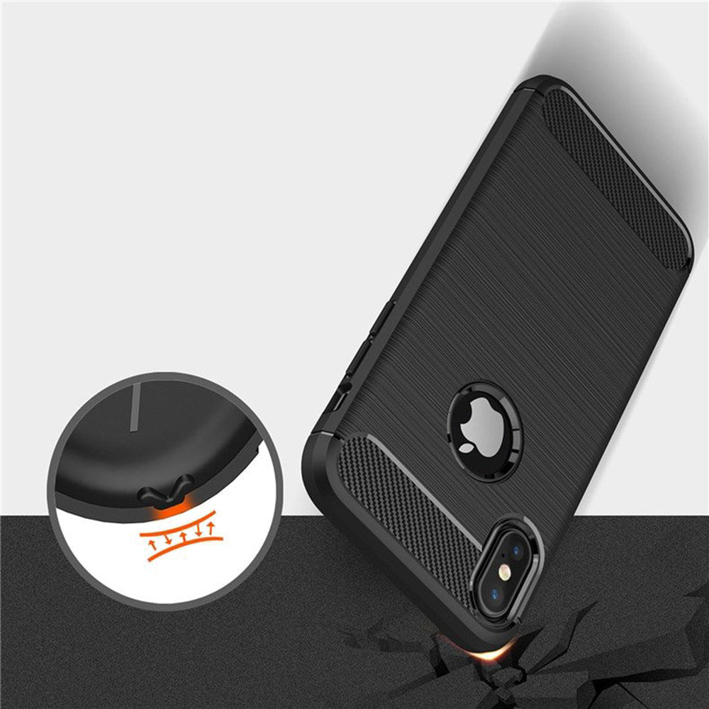 Tok Apple iPhone XS / X-hez, Techsuit, karbon, fekete