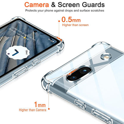 Case for Google Pixel 7a, Techsuit, Shockproof Clear, Transparent