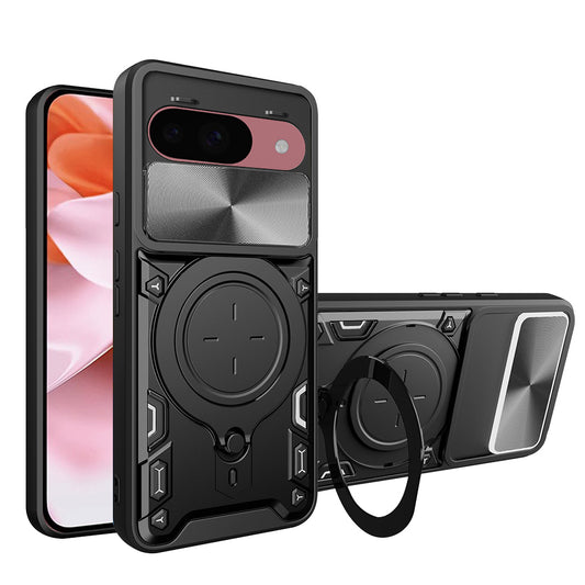 Tok Google Pixel 9 / 9 Pro-hoz, Techsuit, CamGuard Pro, Fekete