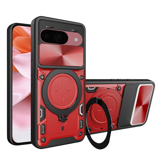 Tok Google Pixel 9 / 9 Pro-hoz, Techsuit, CamGuard Pro, Piros