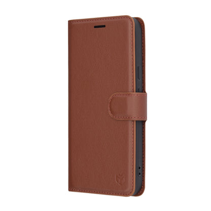 Tok Google Pixel 9a-hez, Techsuit, bőr folio, barna