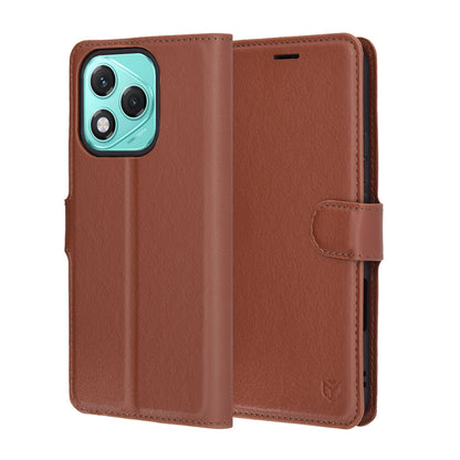 Honor 400 Lite tok, Techsuit, bőr folio, barna