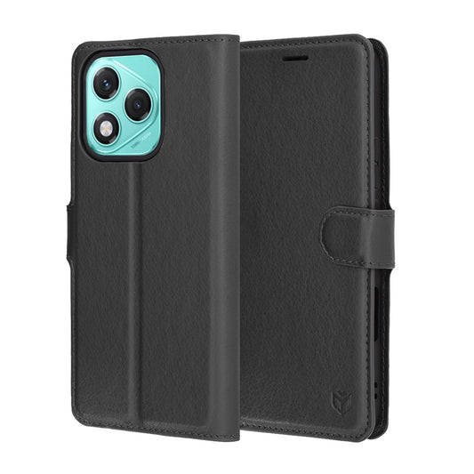 Honor 400 Lite tok, Techsuit, bőr folio, fekete
