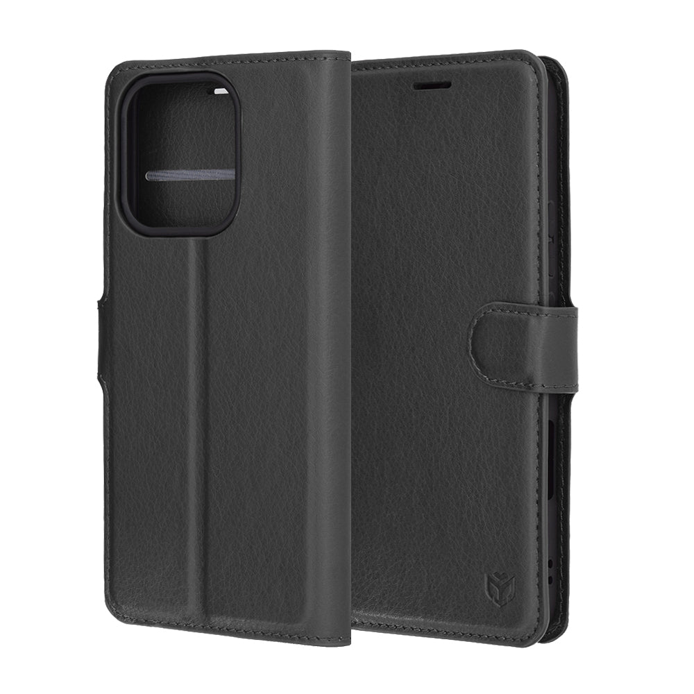 Honor 400 Lite tok, Techsuit, bőr folio, fekete