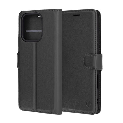 Honor 400 Lite tok, Techsuit, bőr folio, fekete