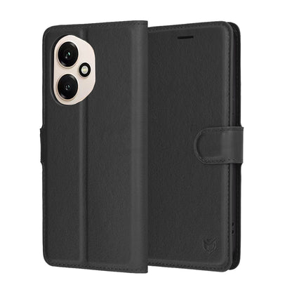 Case for Honor 400, Techsuit, Leather Folio, Black