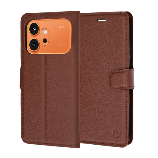 Tok Honor 600 Pro / 600-hoz, Techsuit, bőr folio, barna