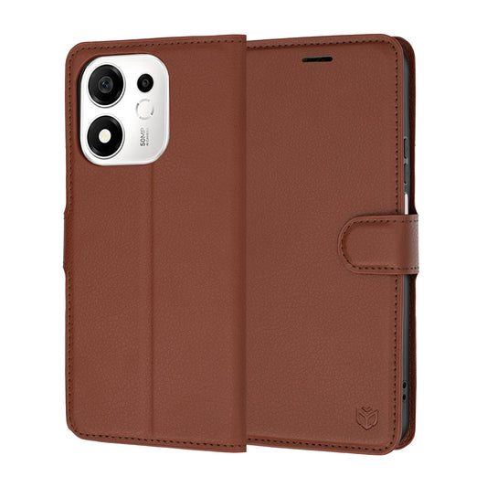 Tok Honor 600 Smart készülékhez, Techsuit, bőr folio, barna
