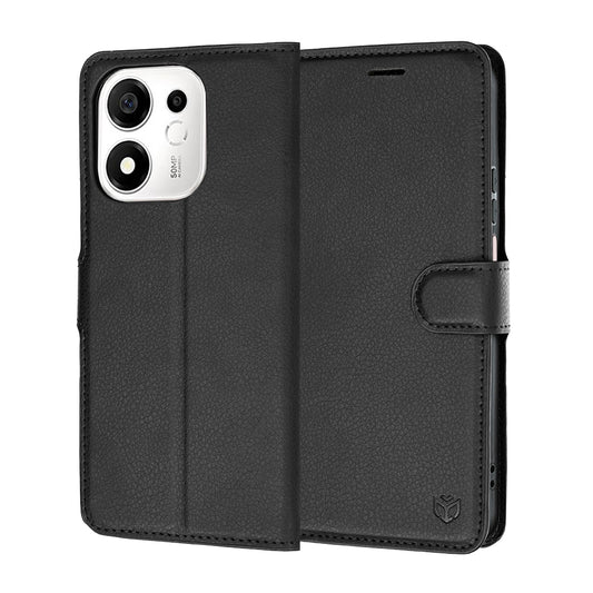 Tok Honor 600 Smart készülékhez, Techsuit, bőr folio, fekete