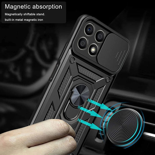 Tok Honor 70 Lite / X6 / X8 5G-hez, Techsuit, CamShield, Fekete