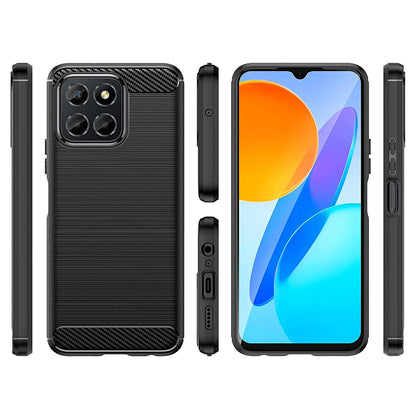Tok Honor 70 Lite / X6 / X8 5G-hez, Techsuit, karbon, fekete