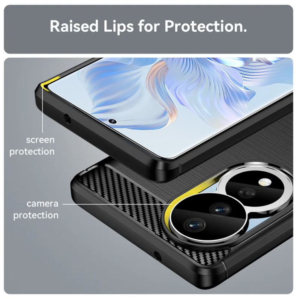 Case for Honor 90 / 80, Techsuit, Carbon, Black