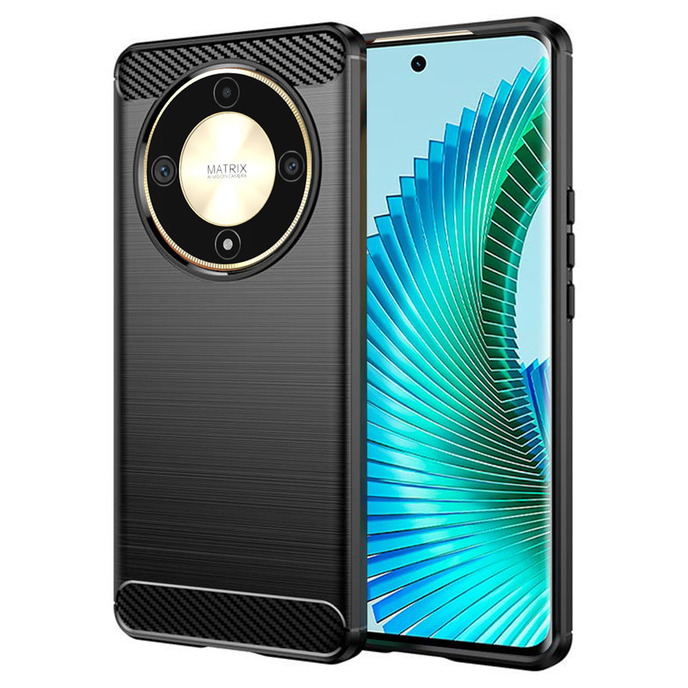 Tok Honor Magic6 Lite-hez, Techsuit, Karbon, Fekete