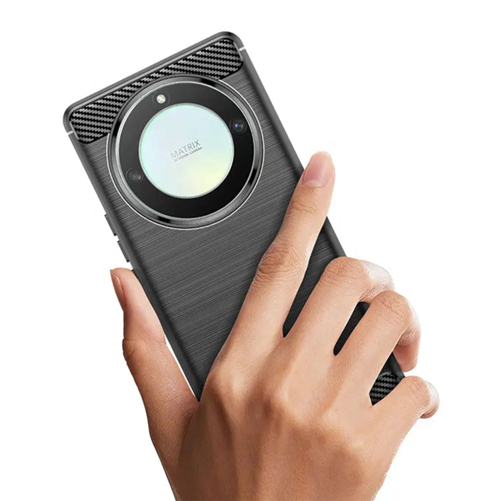 Tok Honor Magic6 Lite-hez, Techsuit, Karbon, Fekete