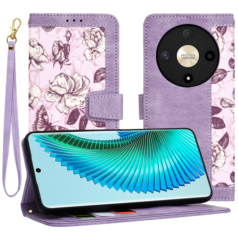 Tok Honor Magic6 Lite-hez, Techsuit, FlipCraft, Lila