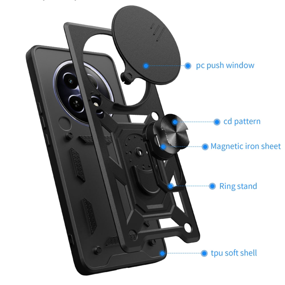 Case for Honor Magic6 Pro, Techsuit, CamShield, Black