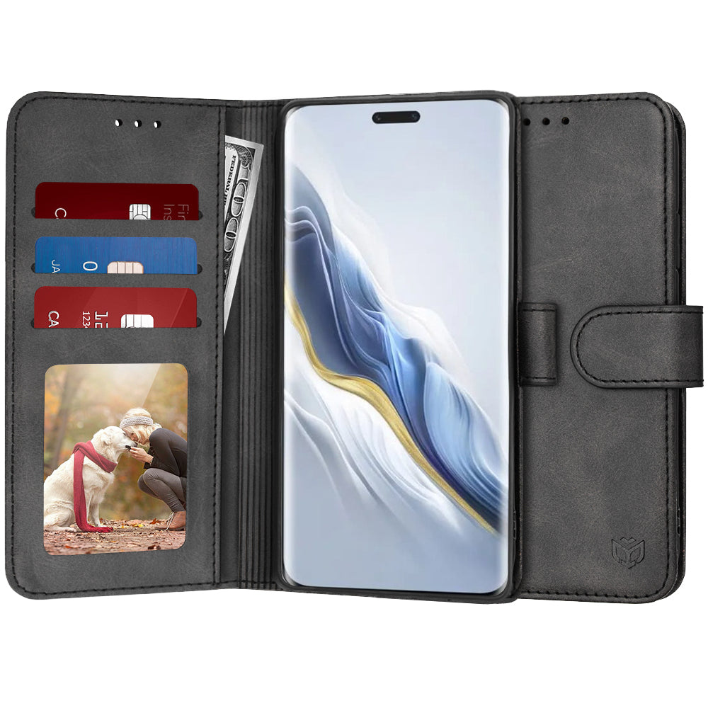 Tok Honor Magic6 Pro-hoz, Techsuit, Diary Book, Fekete
