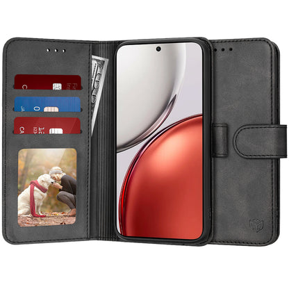 Case for Honor Magic8 Lite, Techsuit, Diary Book, Black