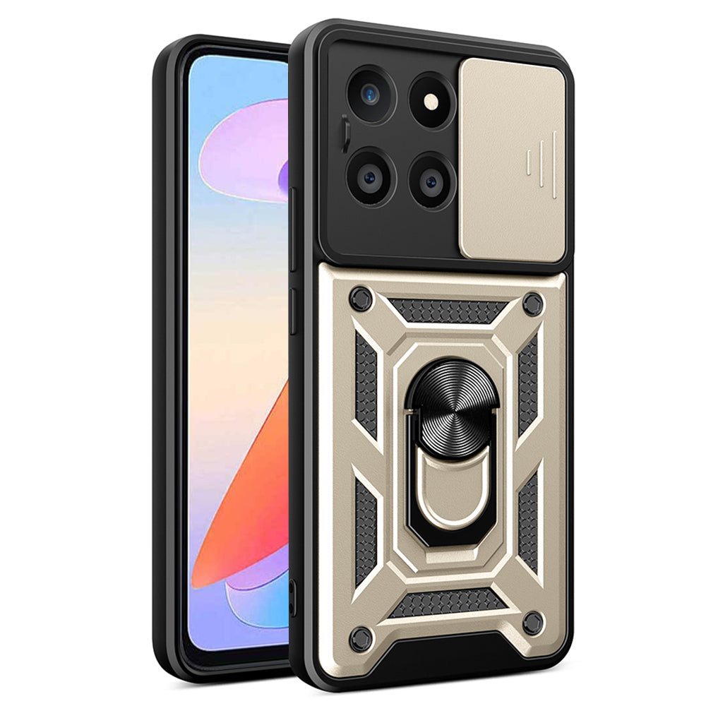Case for Honor X6a, Techsuit, CamShield, Gold