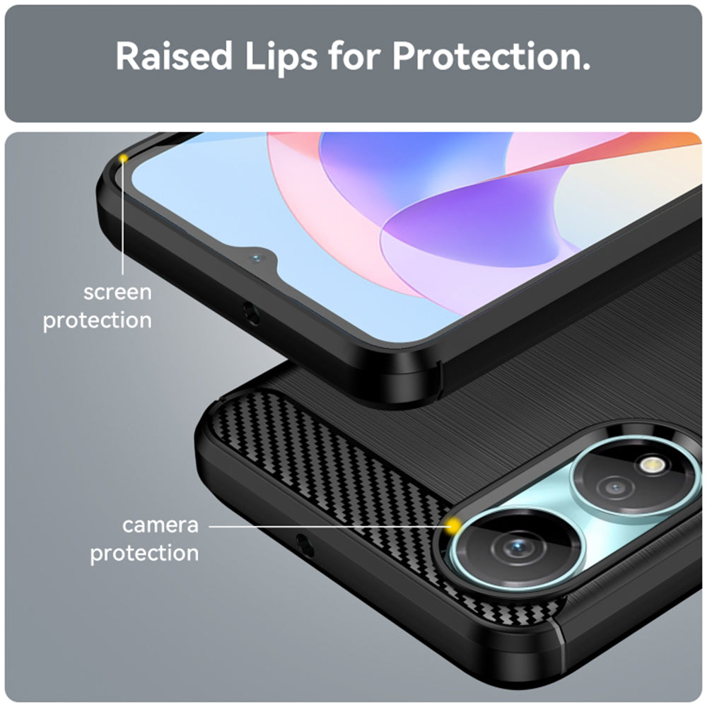 Tok Honor X7b 5G / 90 Smart / X7b 4G-hez, Techsuit, karbon, fekete