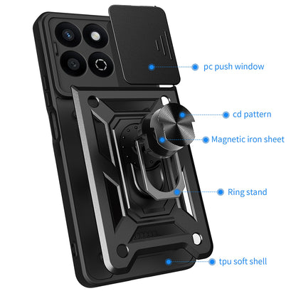 Tok Honor X7c / 200 Smart, Techsuit, CamShield, Fekete