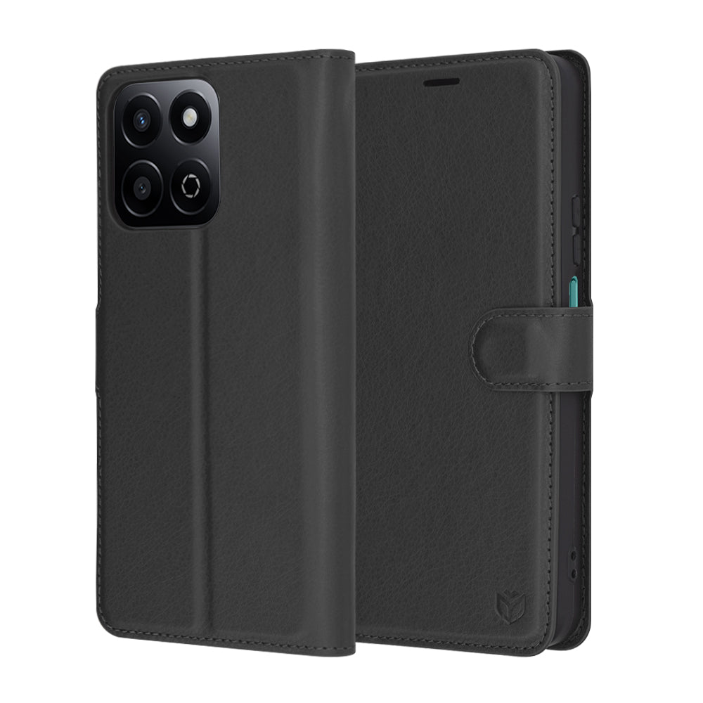 Tok Honor X7c / 200 Smart készülékhez, Techsuit, bőr folio, fekete