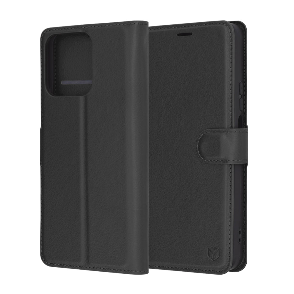 Tok Honor X7c / 200 Smart készülékhez, Techsuit, bőr folio, fekete