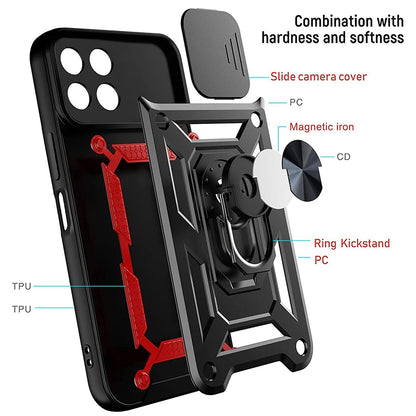 Tok Honor X8b-hez, Techsuit, CamShield, Fekete