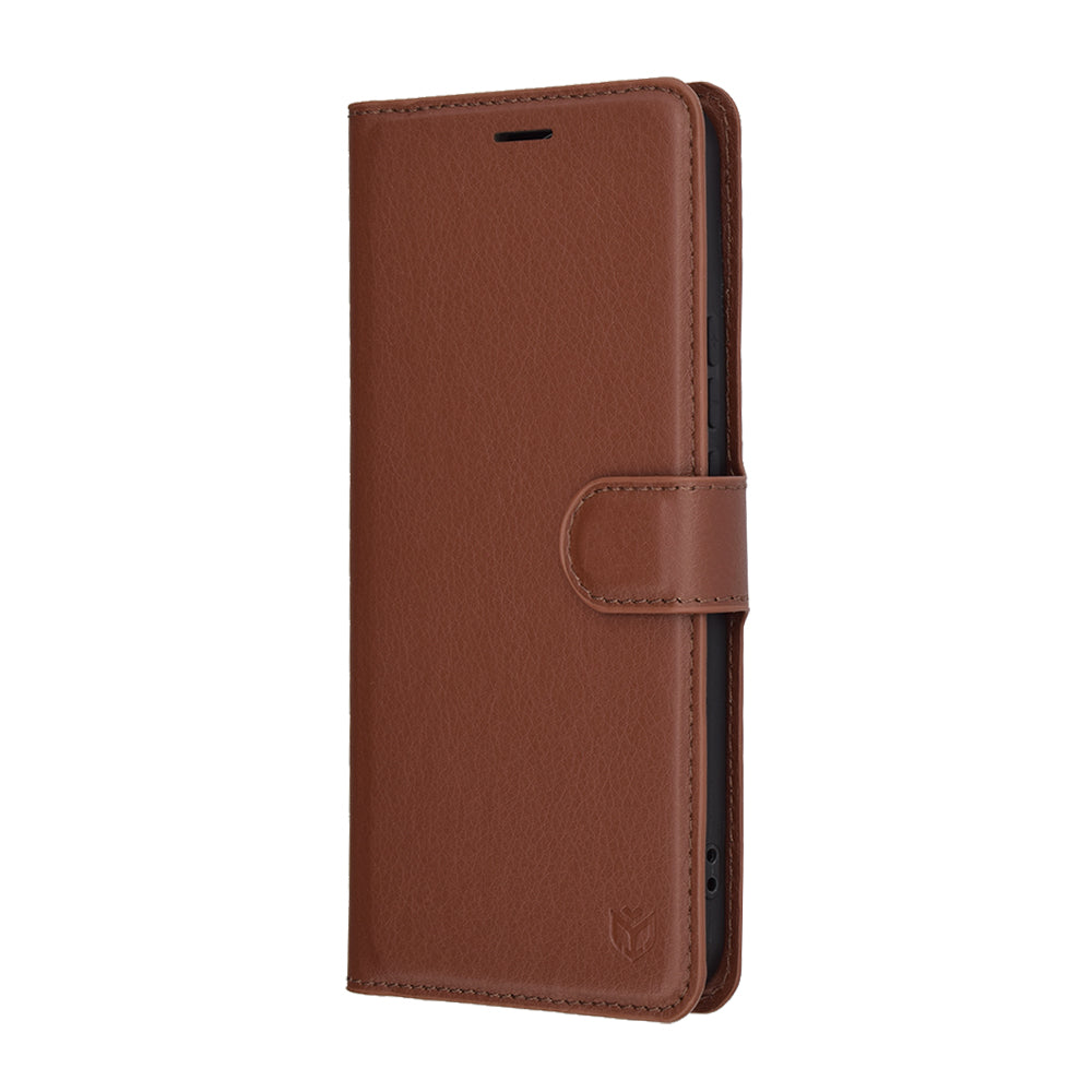 Honor X8c tok, Techsuit, bőr folio, barna