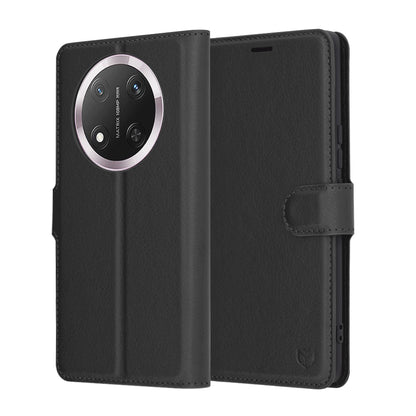 Tok Honor X9c / Magic7 Lite készülékhez, Techsuit, bőr mappa, fekete