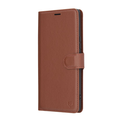 Tok Honor X9c / Magic7 Lite-hez, Techsuit, bőr folio, barna