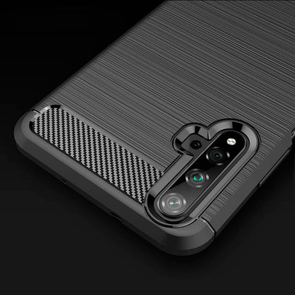 Tok Huawei nova 5T / Honor 20-hoz, Techsuit, Karbon, Fekete