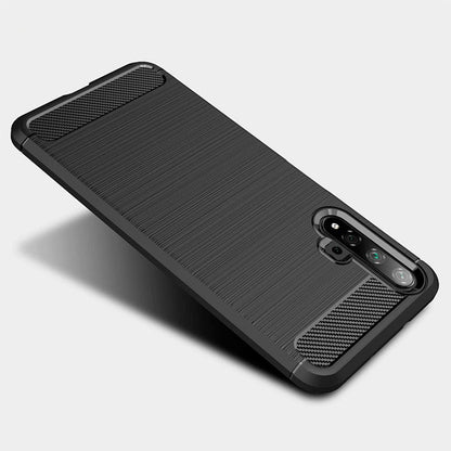 Tok Huawei nova 5T / Honor 20-hoz, Techsuit, Karbon, Fekete