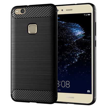 Tok Huawei P10 Lite-hez, Techsuit, karbon, fekete