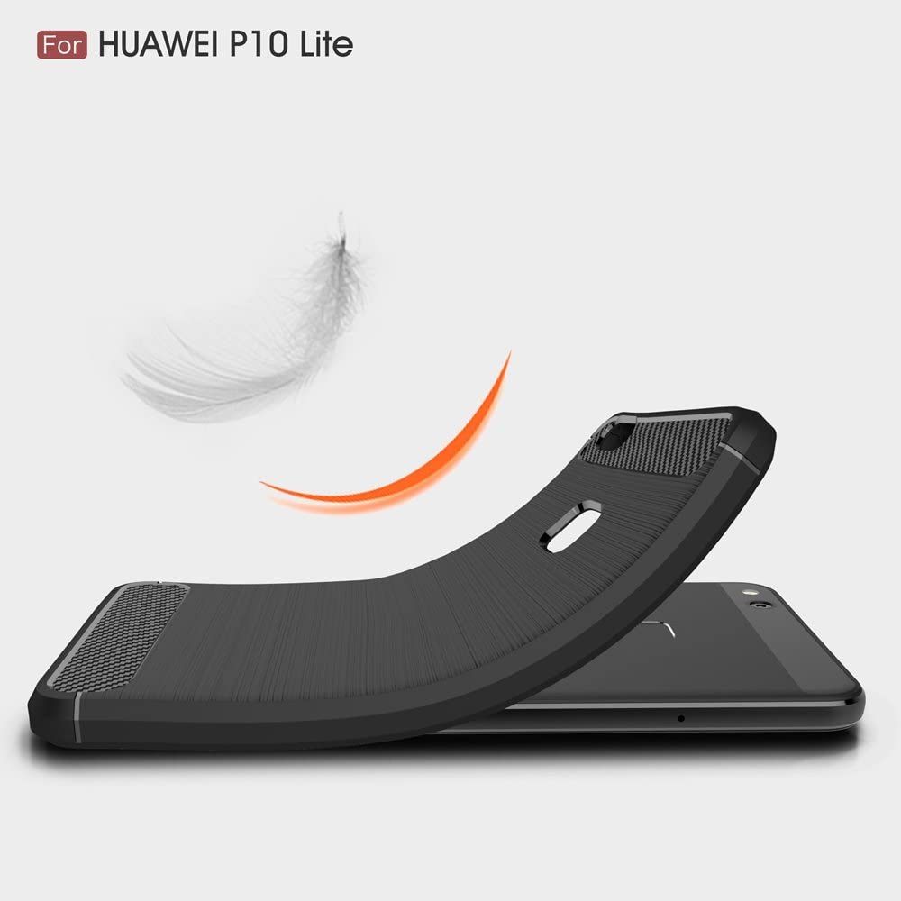 Tok Huawei P10 Lite-hez, Techsuit, karbon, fekete