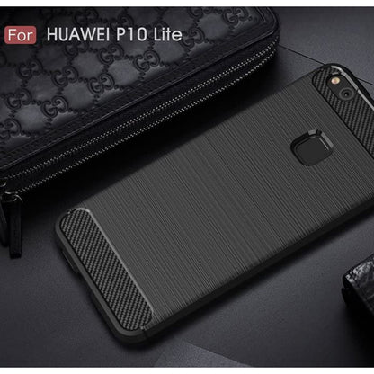 Tok Huawei P10 Lite-hez, Techsuit, karbon, fekete