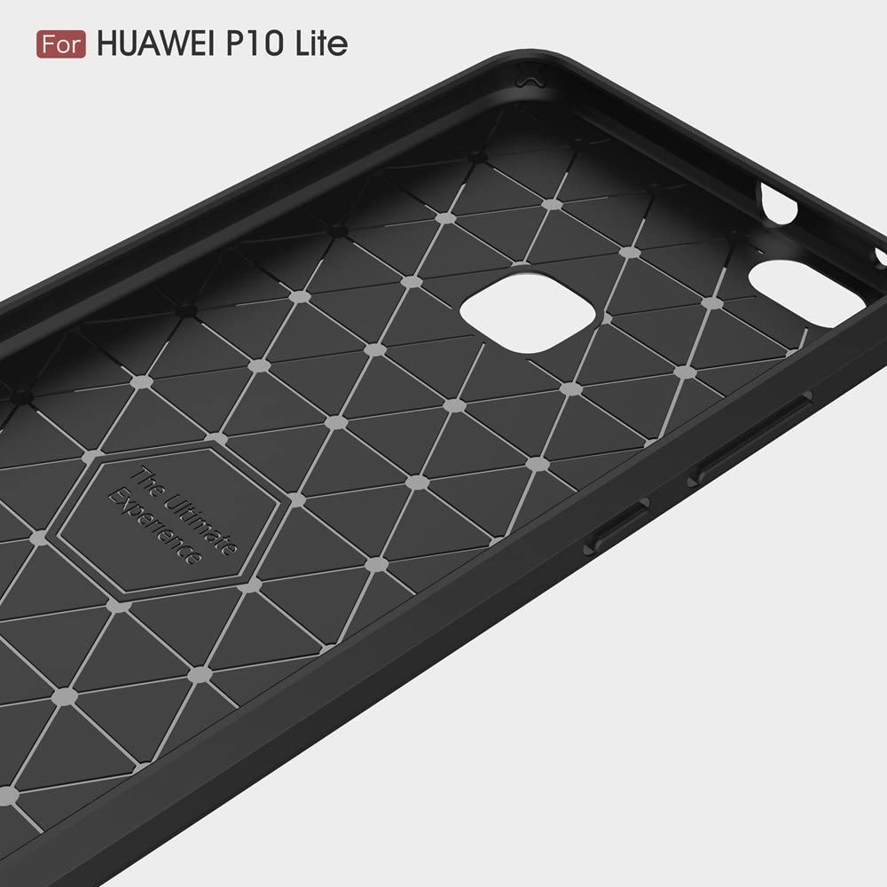 Tok Huawei P10 Lite-hez, Techsuit, karbon, fekete