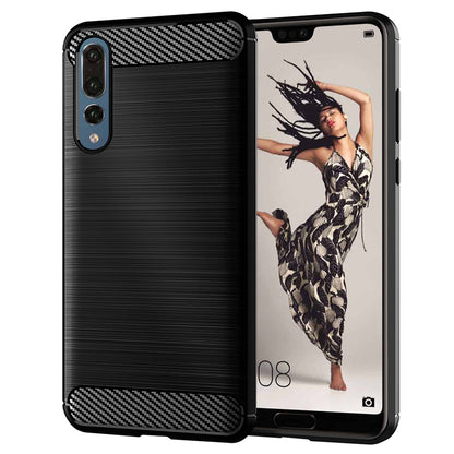 Tok Huawei P20 Pro-hoz, Techsuit, Karbon, Fekete