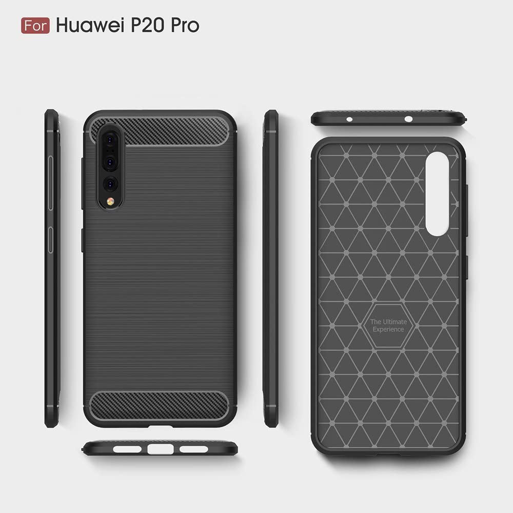 Tok Huawei P20 Pro-hoz, Techsuit, Karbon, Fekete