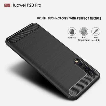 Tok Huawei P20 Pro-hoz, Techsuit, Karbon, Fekete