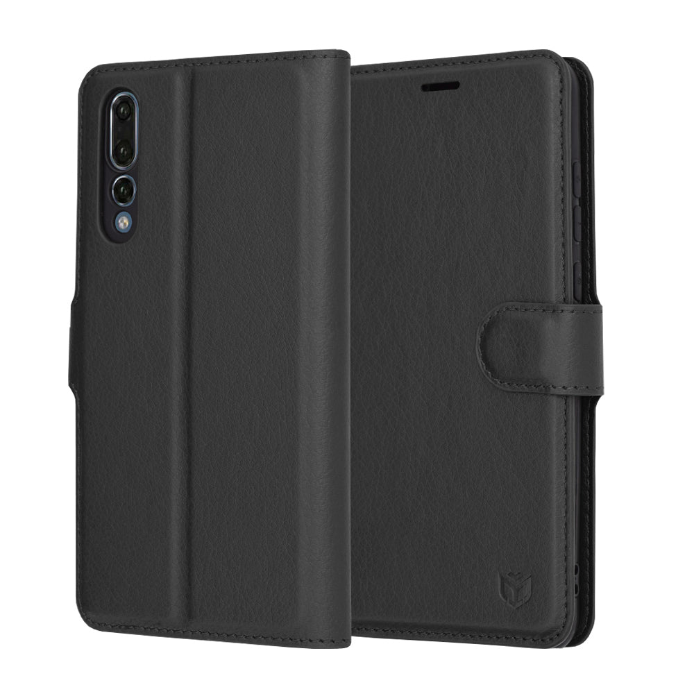 Tok Huawei P20 Pro-hoz, Techsuit, Leather Folio, Fekete