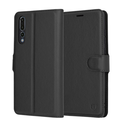 Tok Huawei P20 Pro-hoz, Techsuit, Leather Folio, Fekete