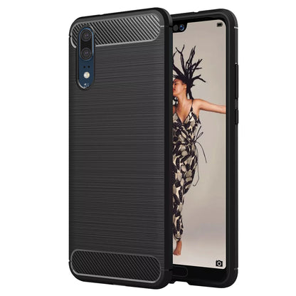 Huawei P20 tok, Techsuit, Karbon, Fekete