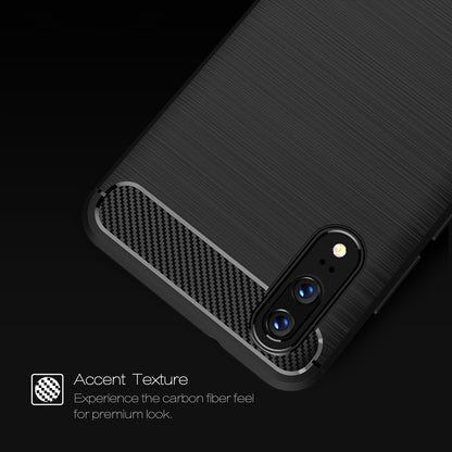 Huawei P20 tok, Techsuit, Karbon, Fekete