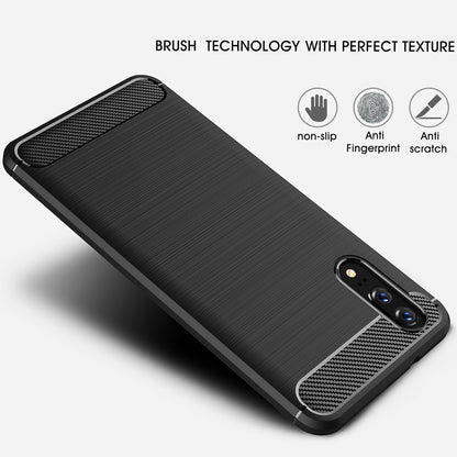 Huawei P20 tok, Techsuit, Karbon, Fekete