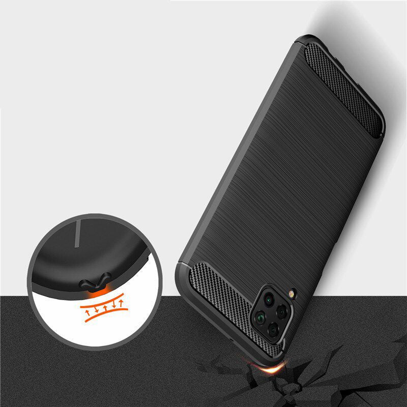Huawei P40 lite 4G tok, Techsuit, Karbon, Fekete