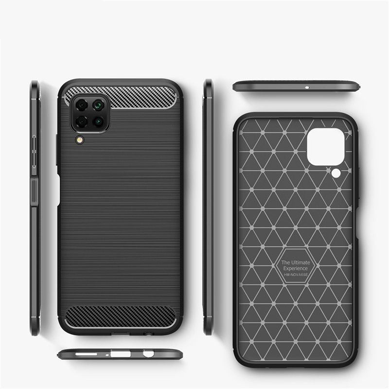 Huawei P40 lite 4G tok, Techsuit, Karbon, Fekete