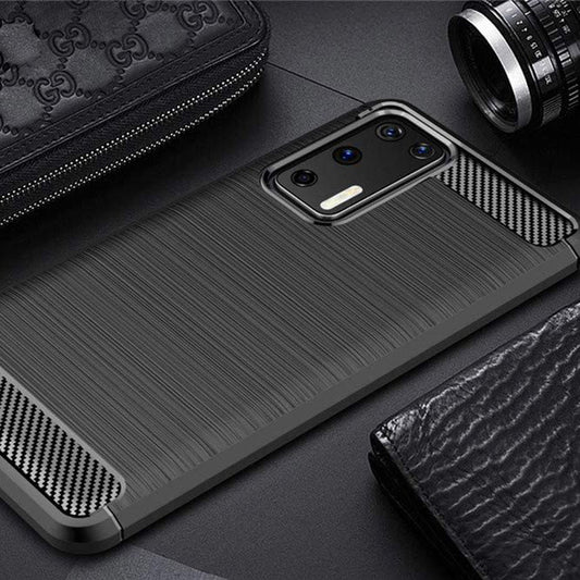 Tok Huawei P40 Pro-hoz, Techsuit, karbon, fekete