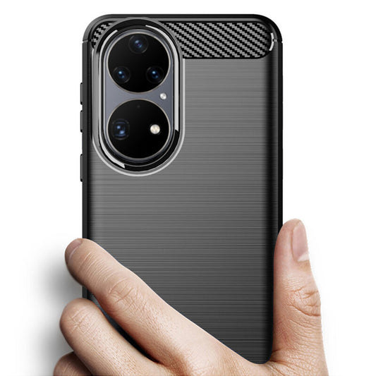 Tok Huawei P50 Pro-hoz, Techsuit, karbon, fekete